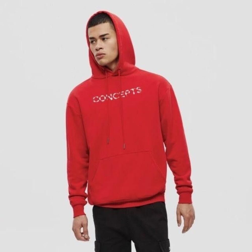 Concepts Jubilee Checkered Hoodie Sz M Red Logo Sweatshirt Made USA Vans Collab